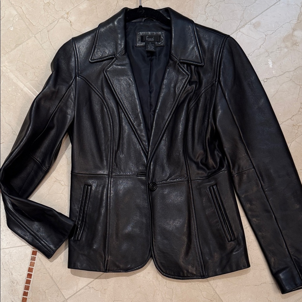 Frenchi Black Leather Jacket